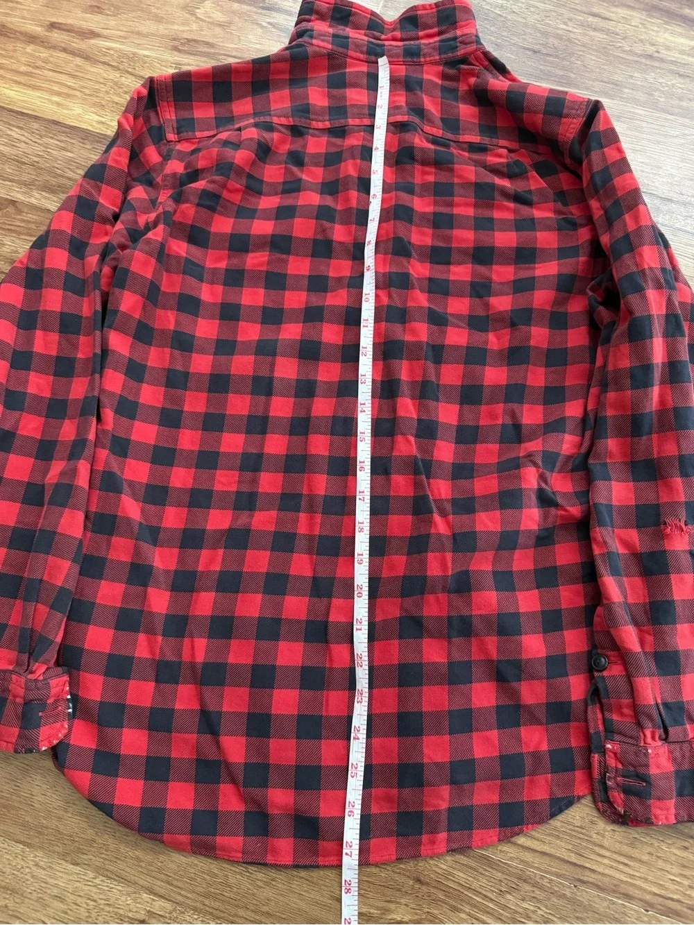 Red Black Plaid Button-Front Shirt